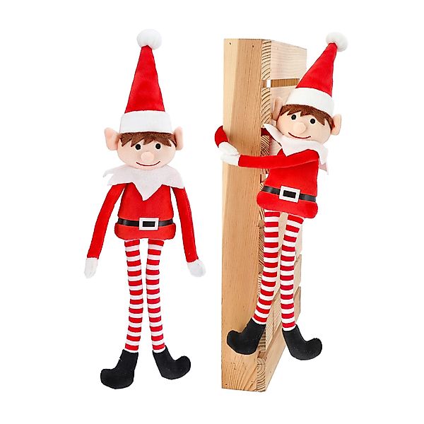Spetebo Weihnachtsfigur Plüsch Weihnachtself mit Kletthänden günstig online kaufen