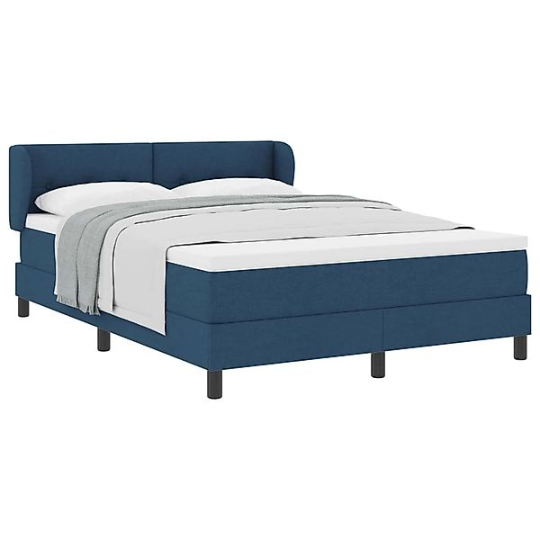 vidaXL Boxspringbett mit Matratze mit Kopfteil Blau 140 x 190 cm Stoff 3340 günstig online kaufen