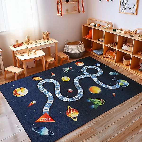 Carpettex Kinderteppich Weltraum Design, Rechteckig, Höhe: günstig online kaufen