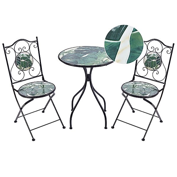 Beliani Bistro Set COZZANA Schwarz Grün günstig online kaufen