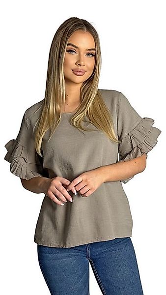 Mississhop Kurzarmshirt Charmantes Volant-Ärmel-Shirt – 100% günstig online kaufen