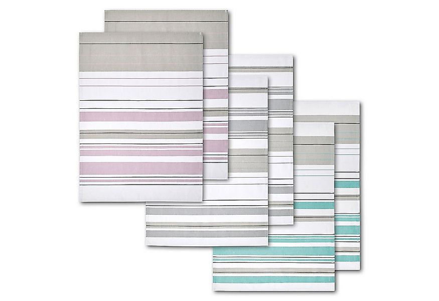Dyckhoff Geschirrtuch Streifenvielfalt, (Packung, 6-tlg., 2x 3er Set (50 x günstig online kaufen