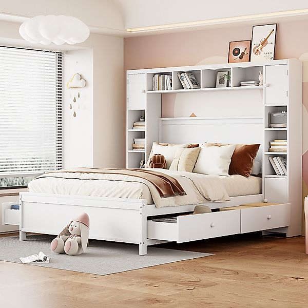 Flieks Massivholzbett, Doppelbett 140x200cm mit 4 günstig online kaufen