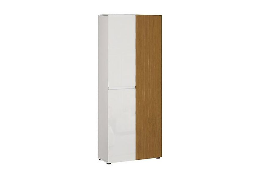 freiraum Schuhschrank Lady 20 Böden, weiss hochglanz / Eiche Dekor - 80x200 günstig online kaufen