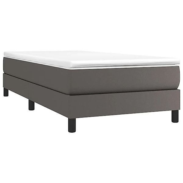 vidaXL Boxspringbett mit Matratze Grau 90x200 cm Kunstleder 3144241 günstig online kaufen