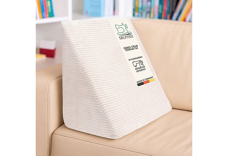 Selfitex Keilkissen Selfitex Breitcord Keilkissen 60x50x30 cm, abnehmbarer günstig online kaufen