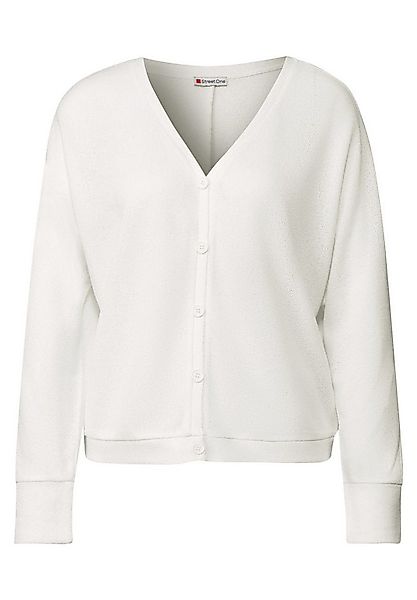 STREET ONE Shirtjacke - Strick Look Jacke Damen – leichte V Ausschnitt Jack günstig online kaufen