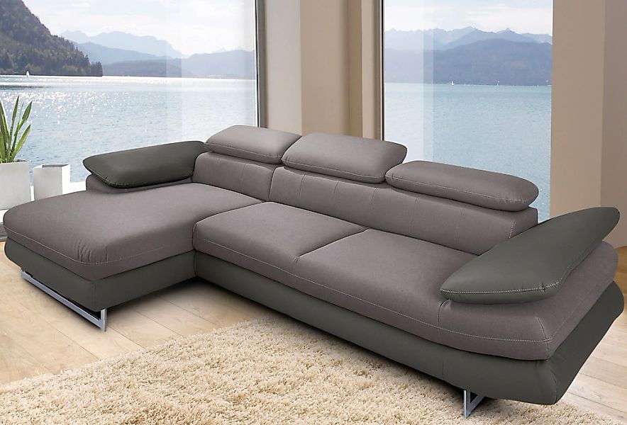 INOSIGN Ecksofa "Solution L-Form", mit Arm- & Kopfteilverstellung, wahlweis günstig online kaufen
