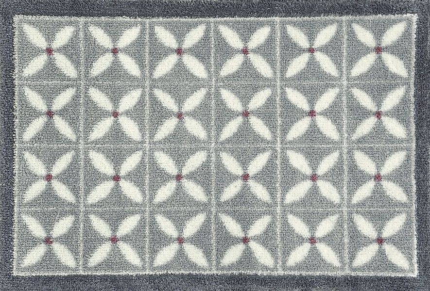 Turtle Mat Fußmatte Flower Fields Grey, rechteckig, Höhe: 9 mm günstig online kaufen