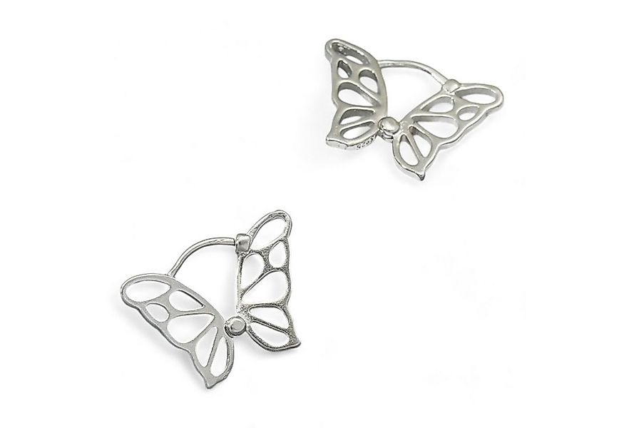 Eyecatcher Paar Creolen Ohrklemme Ohrclip Schmetterling Klemmverschluss sil günstig online kaufen