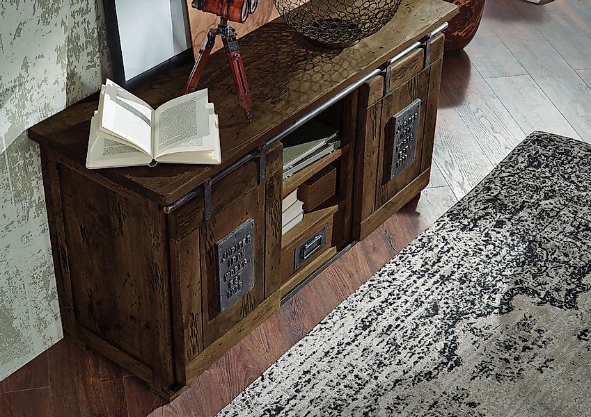Massivmoebel24 Sideboard (Mango 128x45x70 braun lackiert günstig online kaufen
