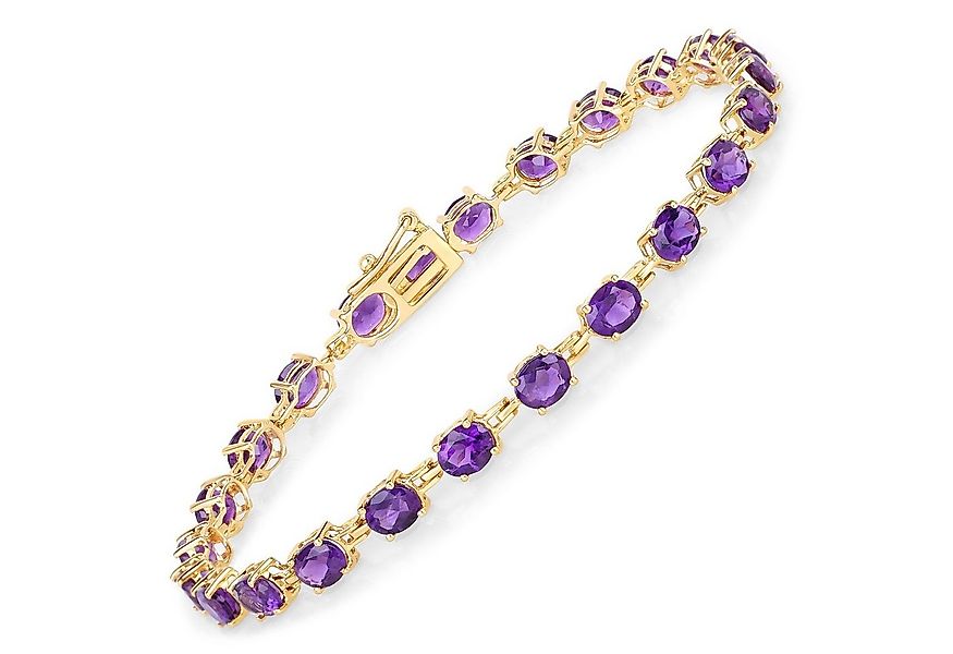 Vira Jewels Armband 925-Sterling Silber vergoldet Glänzend Amethyst lila günstig online kaufen