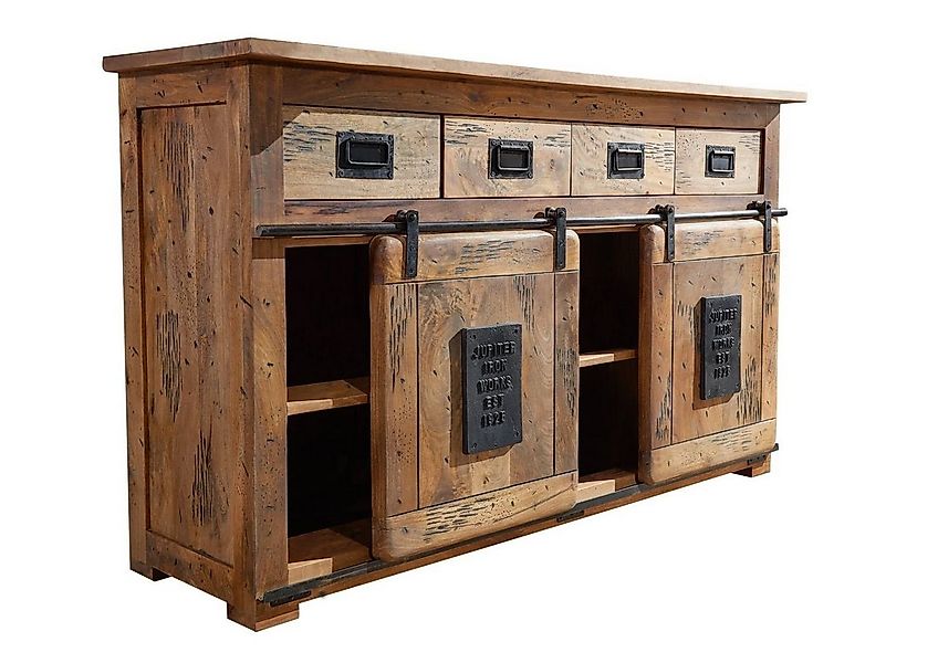 Massivmoebel24 Sideboard RAILWAY (Massivholz), Mango 150x45x90 natur lackie günstig online kaufen