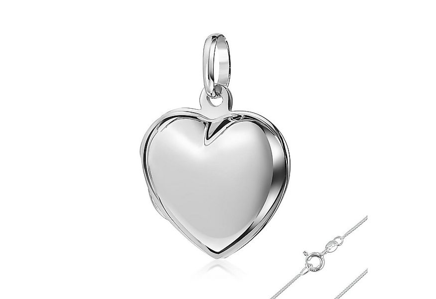 Order & Smile Schmuck Herzkette Kleines Herz Medaillon: Silber Foto Anhänge günstig online kaufen