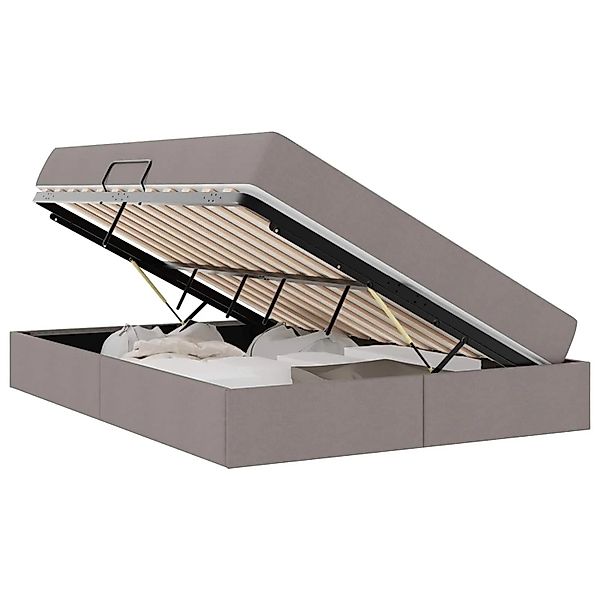 vidaXL Stauraumbett mit Matratze Taupe 140 x 190 cm Polyester 3399661 günstig online kaufen