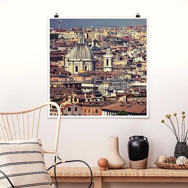 Poster Architektur & Skyline - Quadrat Rome Rooftops günstig online kaufen