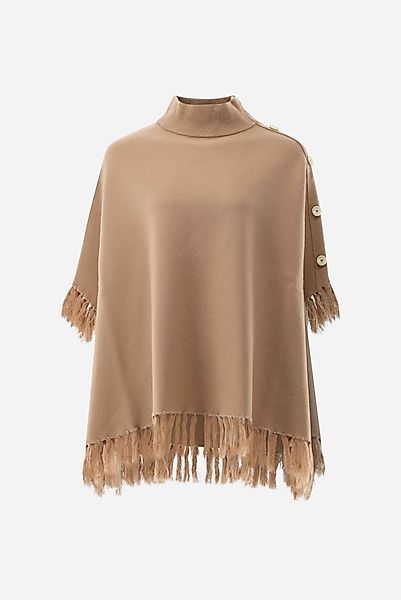 Poncho gestrickt mit Fransen günstig online kaufen