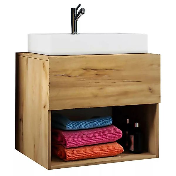 Waschtischschrank Holzoptik mit einer Schublade Push to open Funktion günstig online kaufen