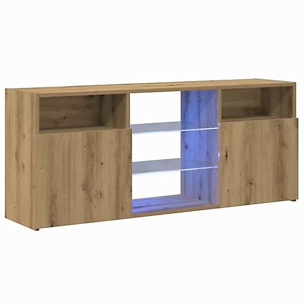 vidaXL Schrankmodule TV-Schrank mit LED-Leuchten Artisan-Eiche 120x30x50 cm günstig online kaufen