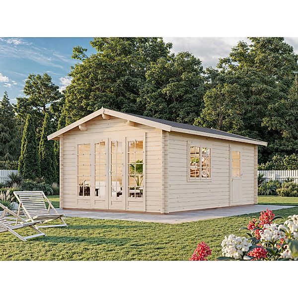 Palmako Gartenhaus Irene 360 x 550 cm Lackiert Hellgrau-Anthrazit FSC® günstig online kaufen
