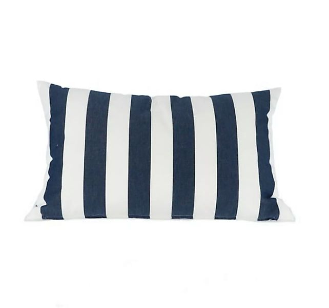 Kissen SOMNIA Streifen weiß/dunkelblau 60 x 40 cm günstig online kaufen