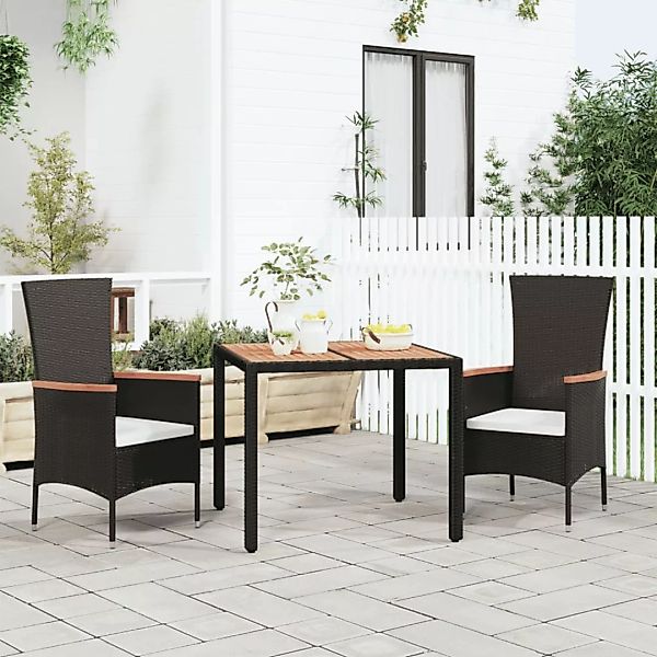 vidaXL Gartentisch Gartentisch mit Holzplatte Schwarz günstig online kaufen