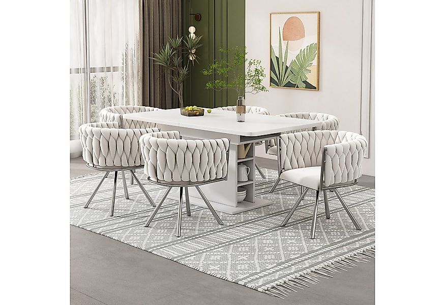 Flieks Esszimmerstuhl (360° drehbar, Set, 6 St), 6er Set Polsterstühle Dreh günstig online kaufen