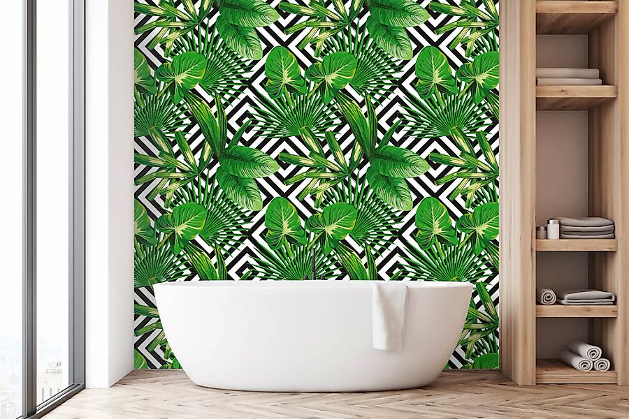 queence Vinyltapete »Ghazal«, bedruckt-Motiv-botanisch-floral-gemustert-nat günstig online kaufen