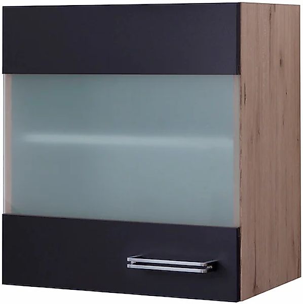 Flex-Well Exclusiv Küchen-Glas-Hängeschrank Lara 50 cm Anthrazit-San Remo E günstig online kaufen