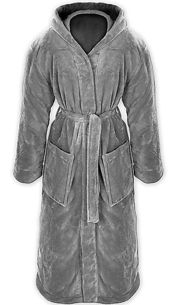 Gräfenstayn Unisex-Bademantel Bademantel Kapuze Flanell Fleece, günstig online kaufen