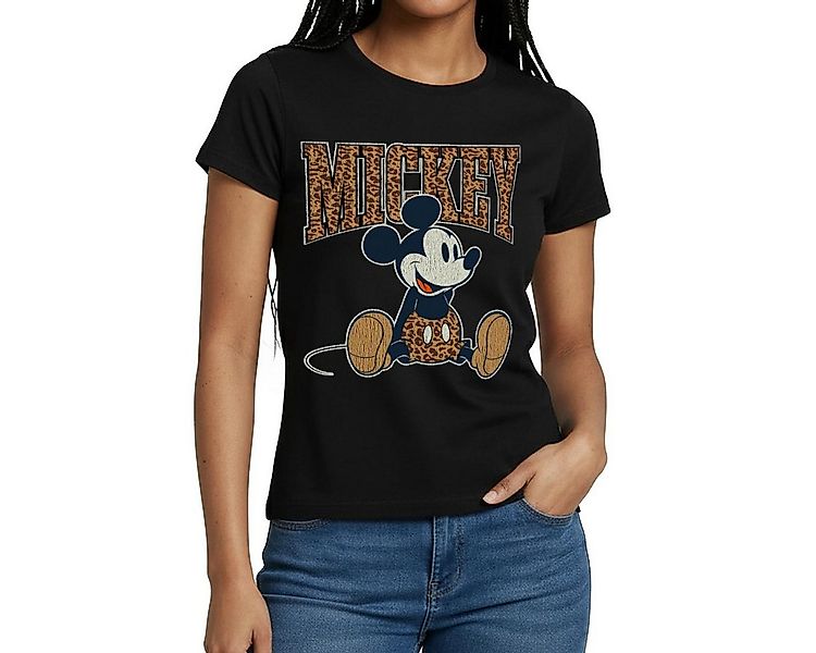 Spreadshirt T-Shirt Mickey & Minnie Mickey Mouse Im Leo Look Frauen T-Shirt günstig online kaufen