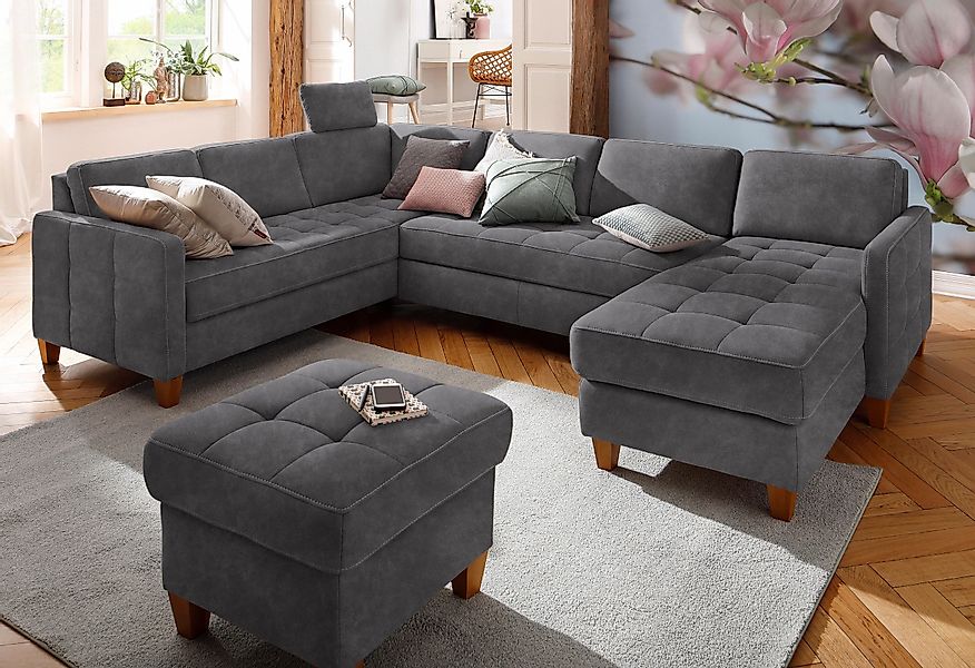 Home affaire Wohnlandschaft Earl U-Form, wahlweise günstig online kaufen