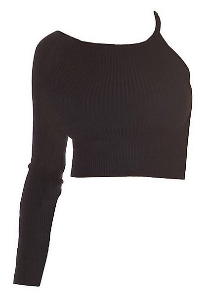 Koucla Crop-Top One-Arm Ripp Pullover Cropshirt günstig online kaufen