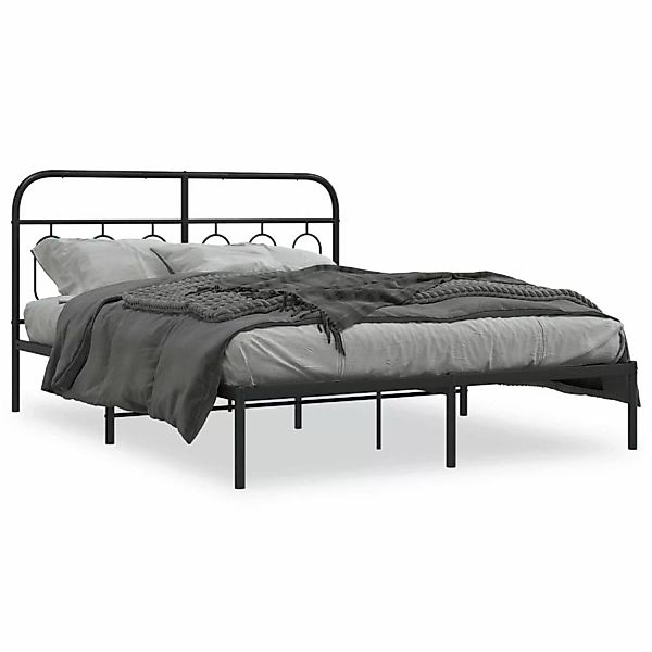vidaXL Bettgestell mit Kopfteil Metall Schwarz 140x200 cm Modell 62101129 günstig online kaufen
