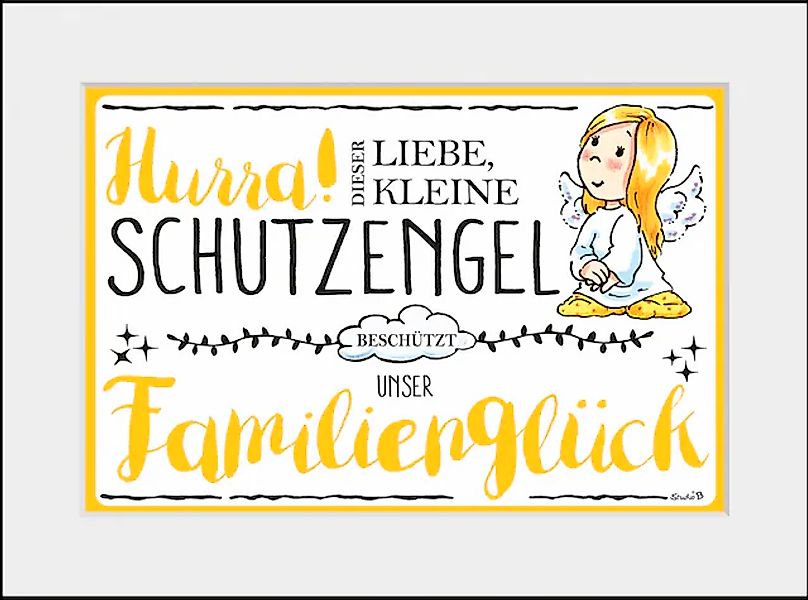 queence Bild »Schutzengel Familienglück«, Engel-Himmel-Stern-Sterne-Schrift günstig online kaufen