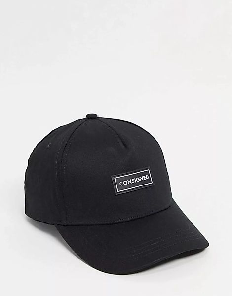 Consigned – Kappe mit Logo und abgerundetem Schirm-Schwarz günstig online kaufen