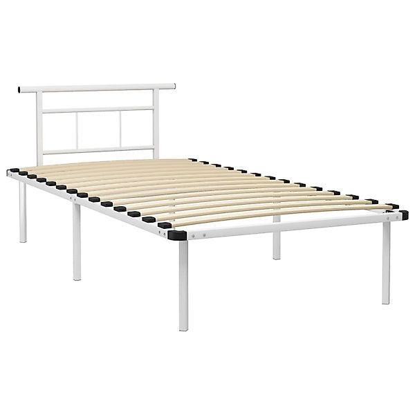 Bettgestell Weiß Metall 100x200 Cm günstig online kaufen