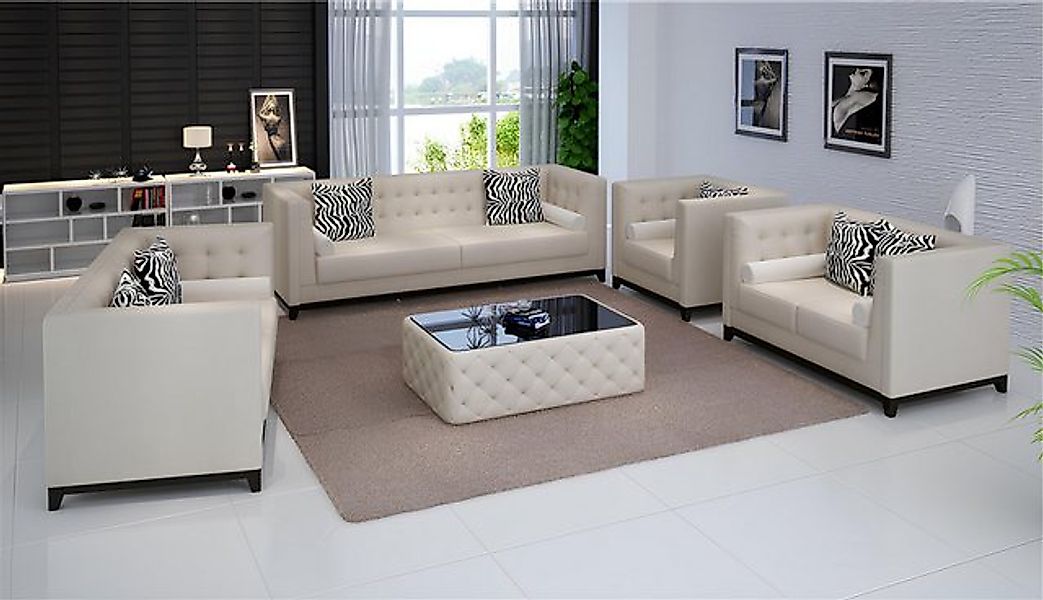 Xlmoebel Sofa Set von Designer-Sofas aus Leder für 3-Sitzer und 2-Sitzer Co günstig online kaufen