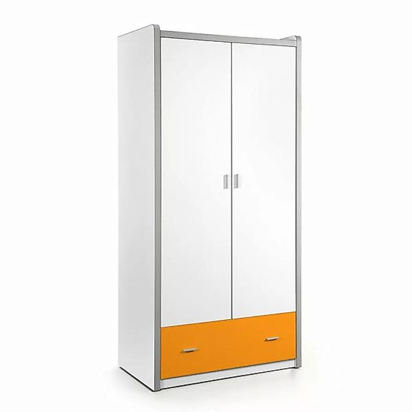 Kleiderschrank BONNY-12, 2-trg., 100cm, Weiß Orange günstig online kaufen