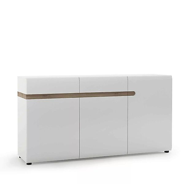 Sideboard, 164cm breit, in weiß Hochglanz mit Trüffel Eiche Nb. LEGNICA-129 günstig online kaufen