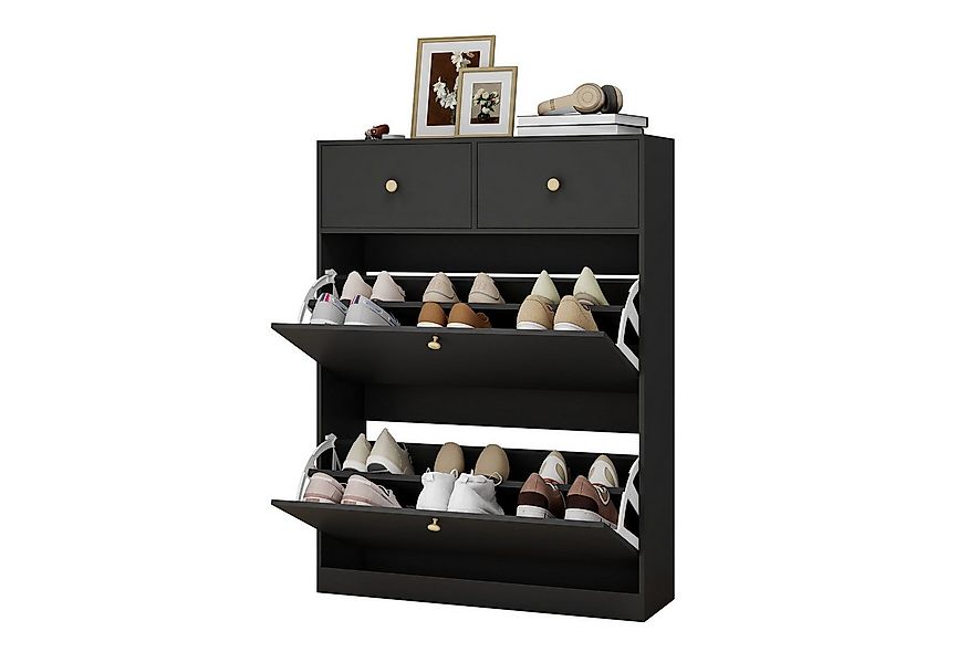 Puluomis Schuhschrank Schuhkipper mit 2 Schublade, 2 Klappen Schuhregal 24x günstig online kaufen