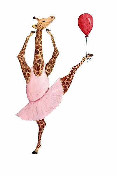 queence Leinwandbild "Ballerina Giraffe", Luftballon-Giraffe-Giraffen-Giraf günstig online kaufen