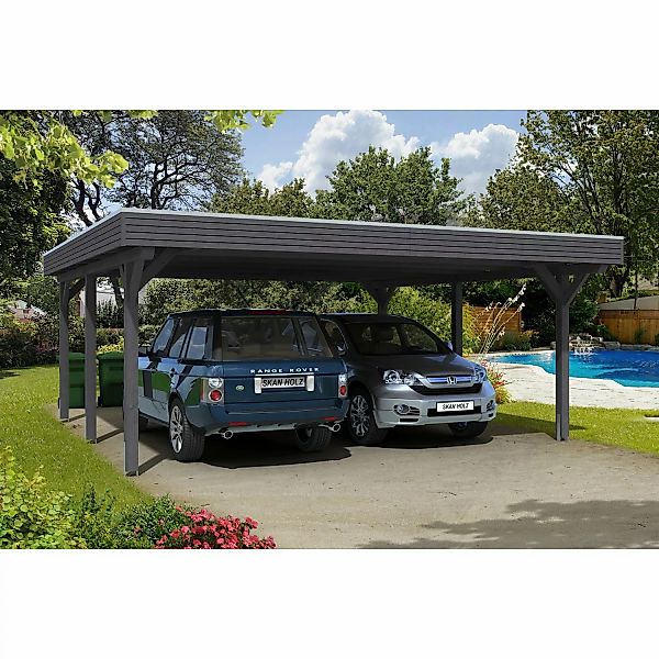 Skan Holz Carport Spessart 611 cm x 604 cm Schiefergrau günstig online kaufen