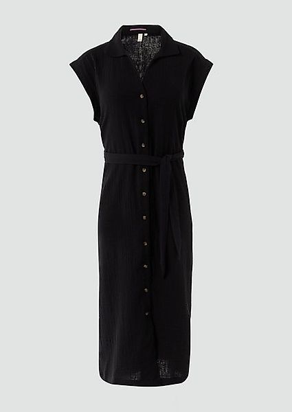 QS Minikleid Ärmelloses Hemdblusenkleid mit Bindegürtel günstig online kaufen