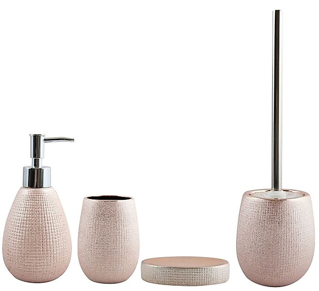 MSV Badaccessoires-Sets Bad-Zubehör-Set SHANGHAI, Keramik, rosé gold, elega günstig online kaufen