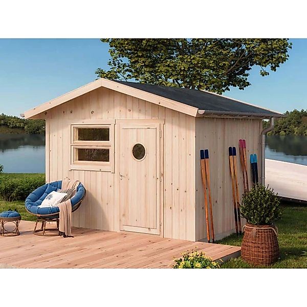 Polhus Gartenhaus Idö Satteldach Unbehandelt 422 cm x 381 cm günstig online kaufen