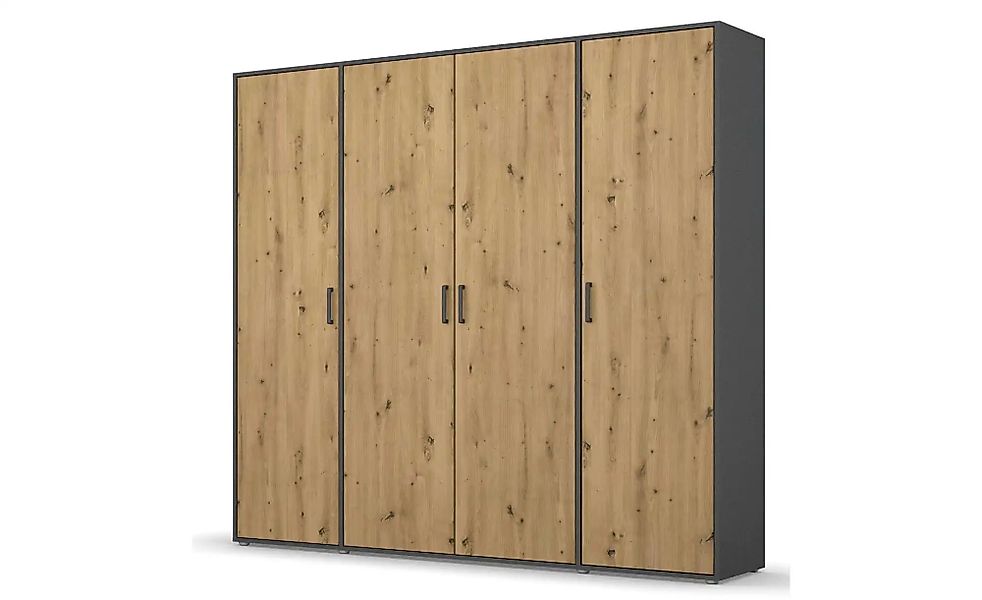 Drehtürenschrank  Yarm ¦ grau ¦ Maße (cm): B: 187 H: 194 Schränke > Kleider günstig online kaufen