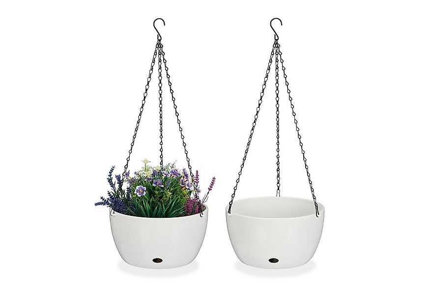 relaxdays Blumenampel 2 Blumenampeln mit Wasserspeicher - XL günstig online kaufen