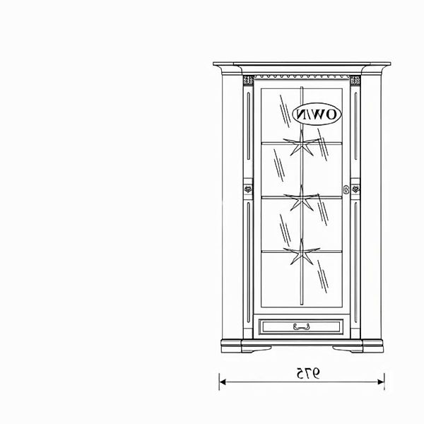 Xlmoebel Vitrine Traditioneller Schaukasten Schrank Glasvitrine Antik OW-N günstig online kaufen