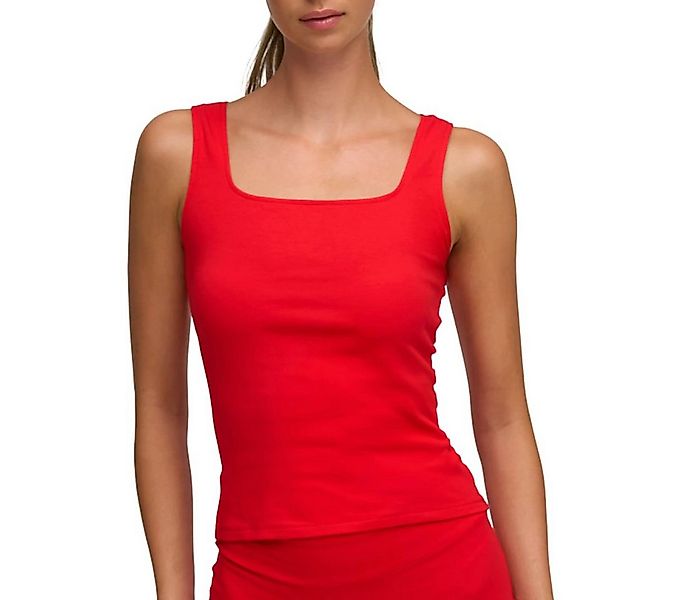cfab Tanktop Cotton Tanktop mit eckigem Ausschnitt-Fire Red-M (1-tlg) günstig online kaufen